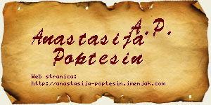 Anastasija Poptešin vizit kartica